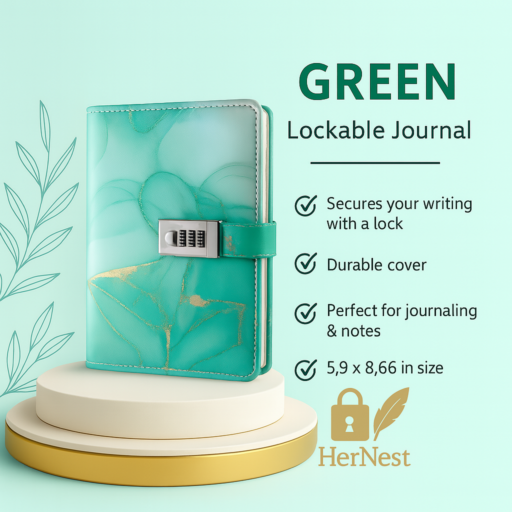Lock Your Thoughts in Style – HerNest Secure Journal in 5 Elegant Colors