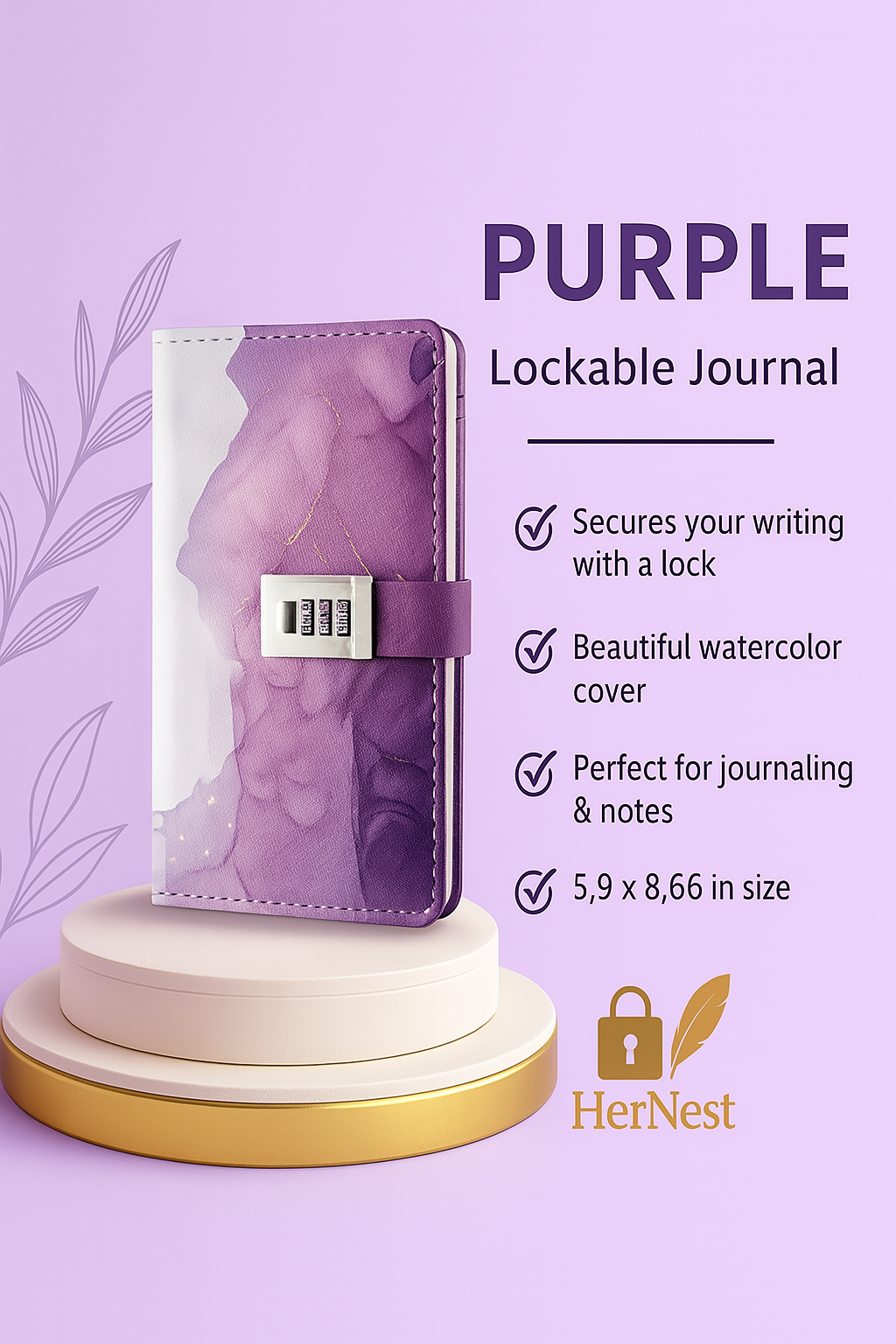 Lock Your Thoughts in Style – HerNest Secure Journal in 5 Elegant Colors